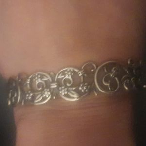 Carolyn Pollack Sterling Silver Summer Floral Scroll Cuff Bracelet